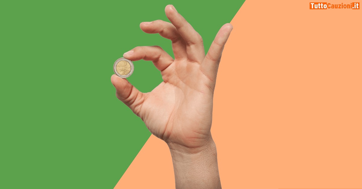 Una mano regge una moneta da 2 euro.